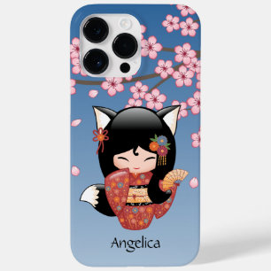 Kitsune Kokeshi Doll - Black Fox Geisha Girl Case-Mate iPhone 14 Pro Max Case