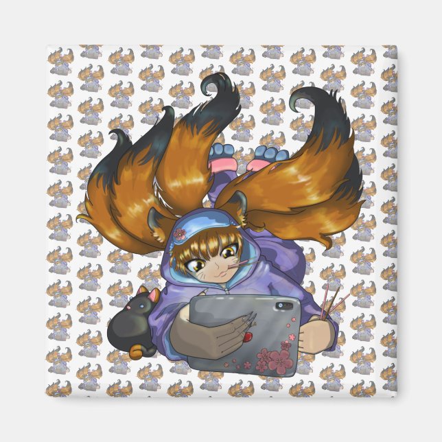 Kitsune Life Magnet (Front)