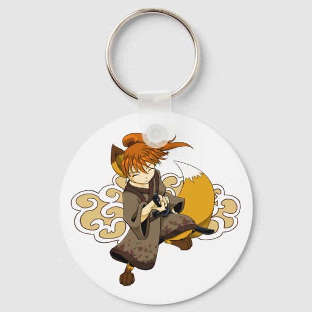 Kitsune Samurai Keychain (Front)