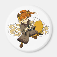 Kitsune Samurai Magnet