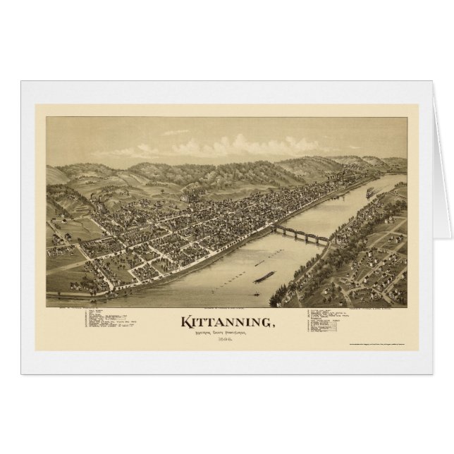 Kittanning, carte panoramique de PA - 1896 (Devant horizontal)
