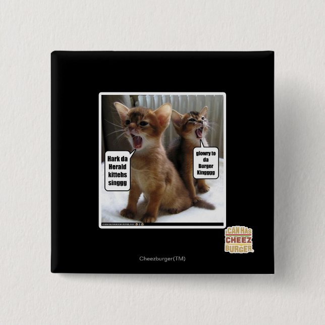 Kitteh carols 2 inch square button (Front)