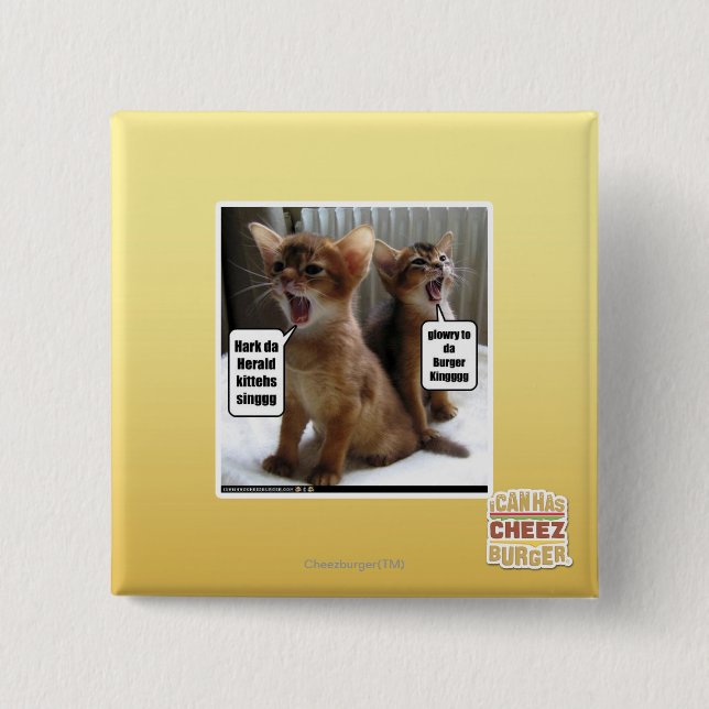 Kitteh carols 2 inch square button (Front)