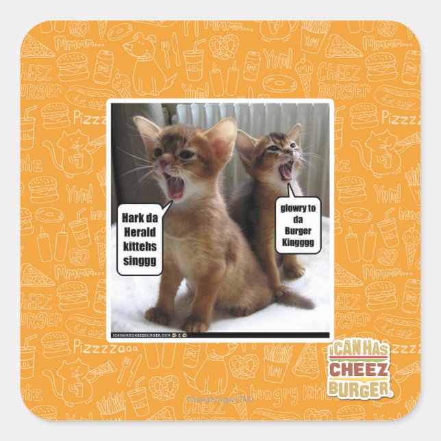 Kitteh carols square sticker (Front)