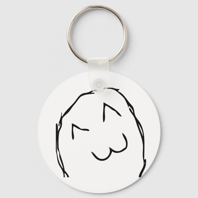 Kitteh Smile Troll Keychain (Front)