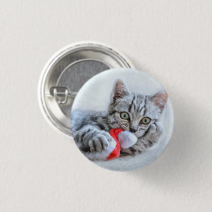 Kitten 1 Inch Round Button