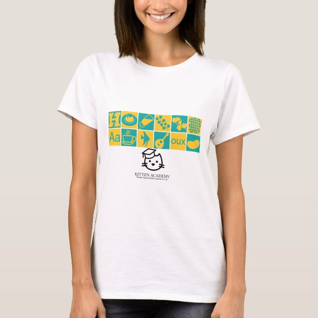 Kitten Academy Class Icons T-Shirt (Front)