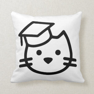 Kitten Academy Logo Throw Pillow