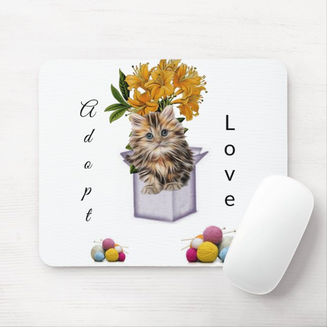 Kitten Adoption Love  Mouse Pad! Mouse Pad (With Mouse)