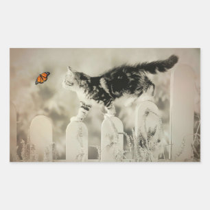 Kitten and Butterfly Sticker