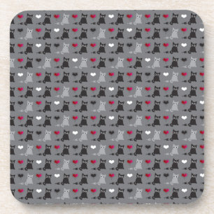 kitten and mice pattern coaster