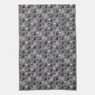 kitten and mice pattern kitchen towel