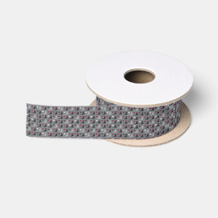 kitten and mice pattern satin ribbon