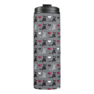 kitten and mice pattern thermal tumbler