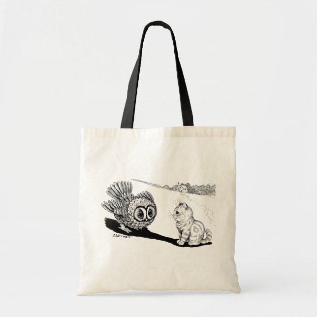 Kitten and Owl, Louis Wain Tote Bag (Front)