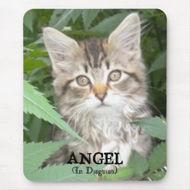 KITTEN = ANGEL, (In Disguise) Mouse Pad (Front)