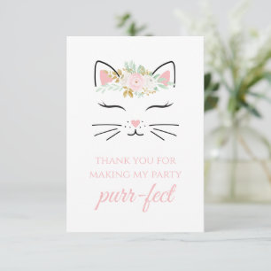 Kitten Anniversaire Fête Merci cartes kitty fleuri