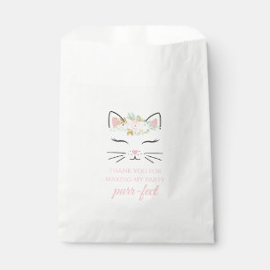 Kitten Anniversaire fêté sacs floral kitty visage
