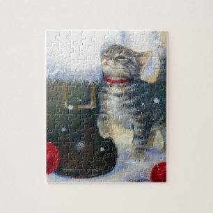 Kitten at Santa's Boot Jigsaw Puzzle