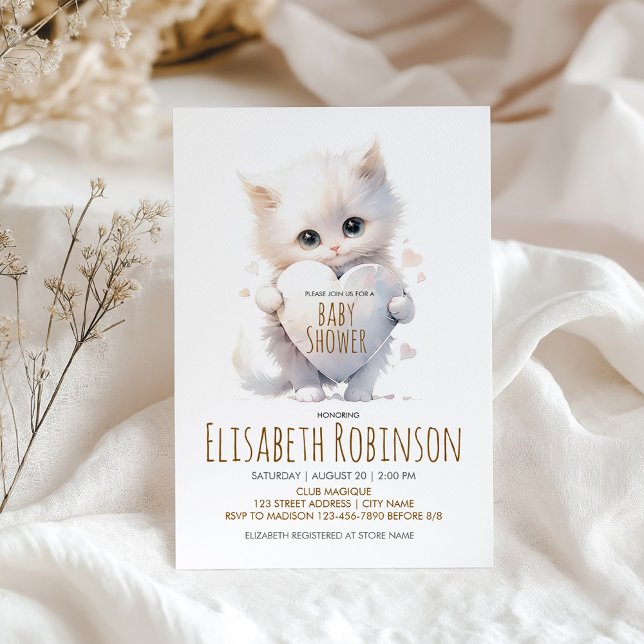 Kitten Baby Shower Personalized Invitation (Creator Uploaded)