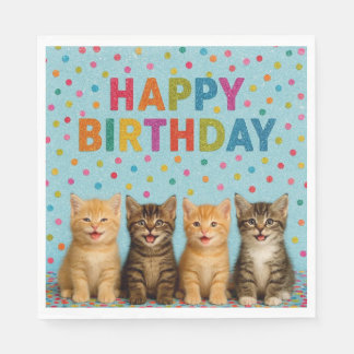 Kitten birthday napkins! napkin