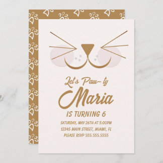 Kitten Birthday Paw-ty Party Animal Invitation