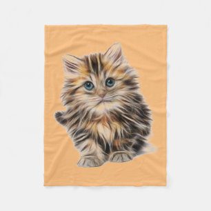 Kitten Blue Eyes Fleece Blanket