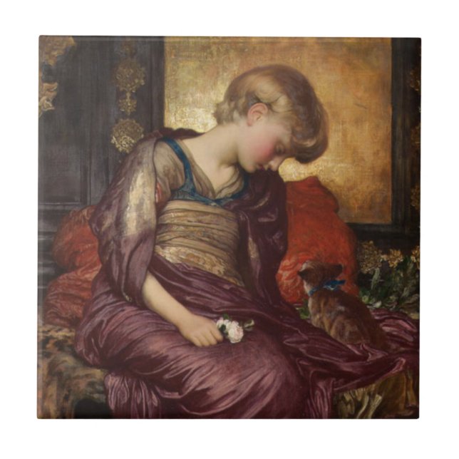 Kitten (by Frederic Leighton) Tile (Front)