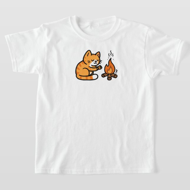 Kitten Campfire T-Shirt (Laydown)