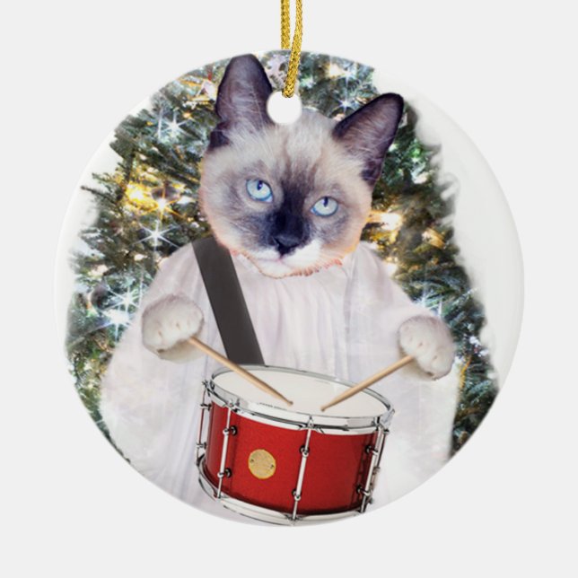 Kitten Carol Personalized Holiday Ornament (Front)