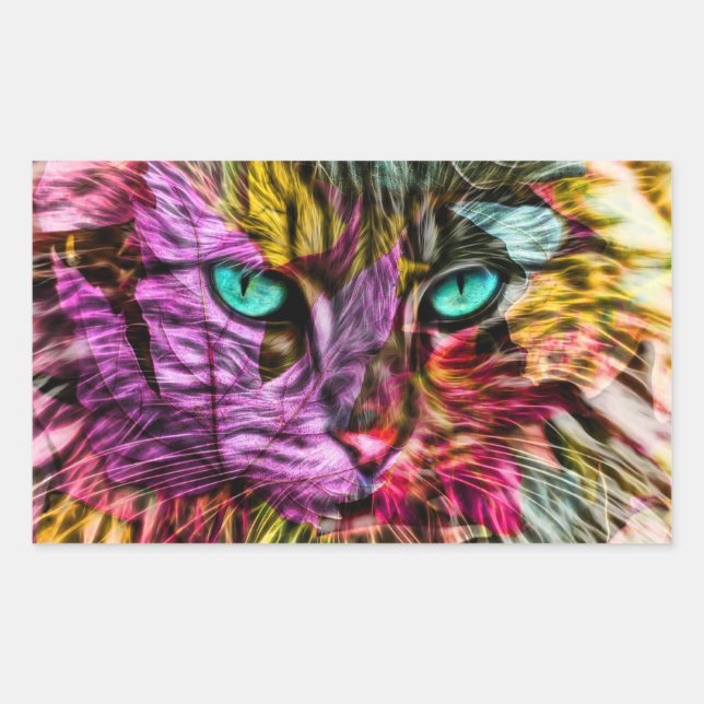 Kitten Cat Artsy Design Sticker (Front)