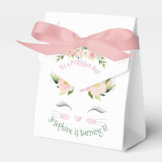 Kitten Cat Kitty Birthday Floral Favor Box