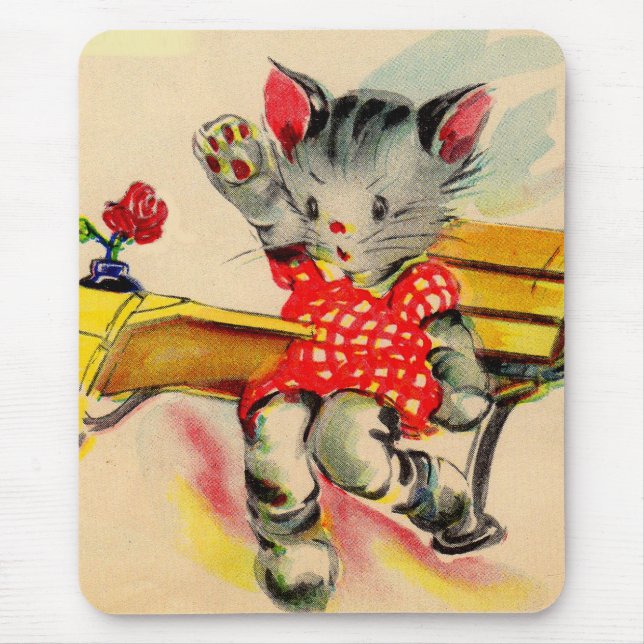 kitten cat student mouse pad (Front)
