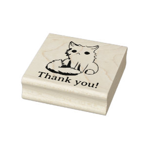 Kitten, Cat, thank you! Rubber Stamp
