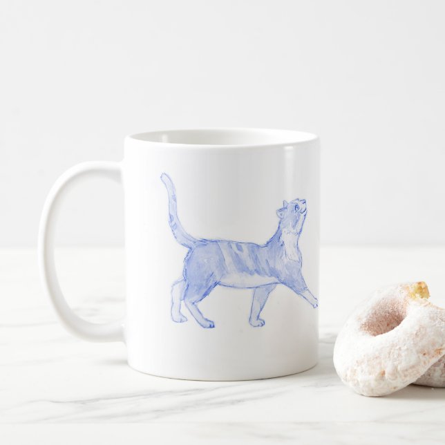 Kitten / Cat walking mug (With Donut)