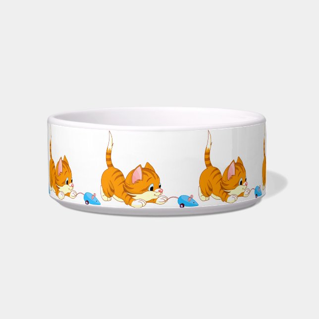 Kitten Chasing a Mouse Bowl (Right)