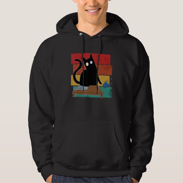 Kitten Cheeky Black Cat Hoodie (Front)