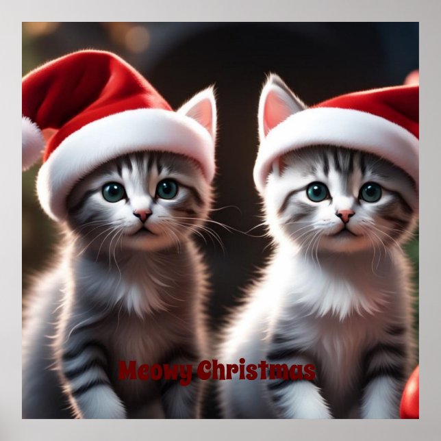 Kitten Christmas Poster (Front)