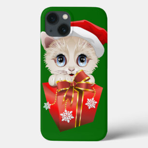 Kitten Christmas Santa with Gift iPad Case