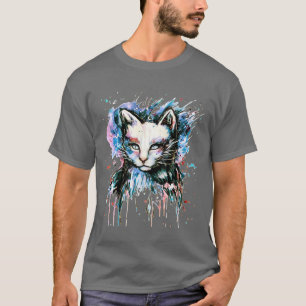 Kitten Colourful Art Gifts for Cat Lovers Cat Dad  T-Shirt