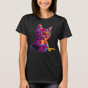Kitten Colourful Art Gifts for Cat Lovers, Cat Dad T-Shirt