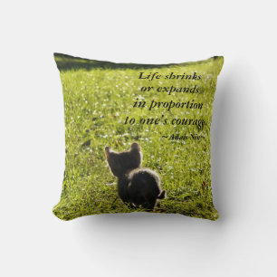 Kitten Courage Throw Pillow