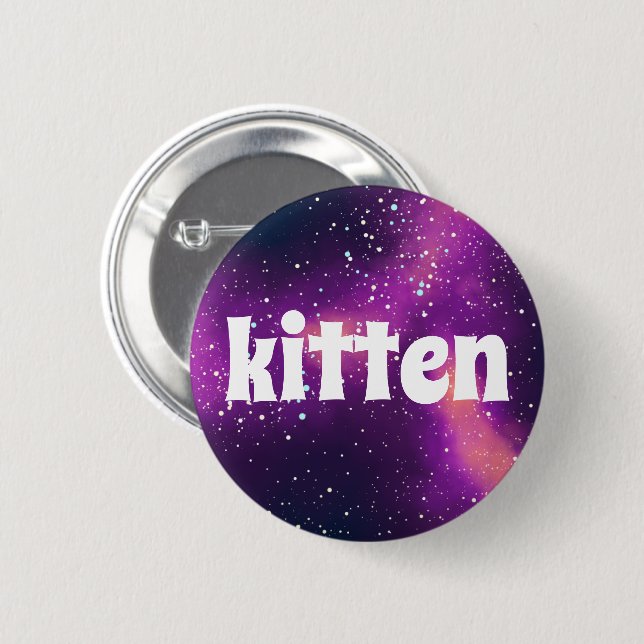 Kitten Customizable Galaxy Identity 2 Inch Round Button (Front & Back)