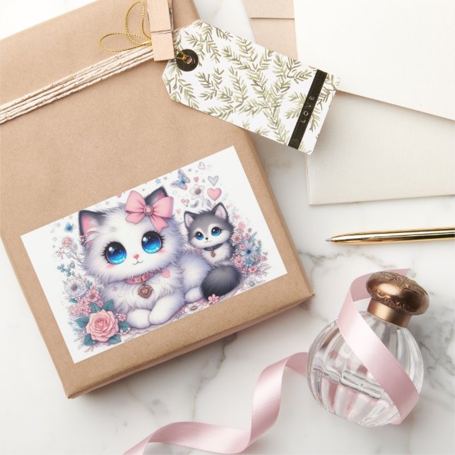 Kitten Cuteness Overload: Sparkling-Eyed Cat & dog Sticker (Gifting)
