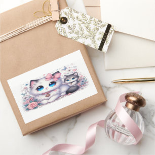 Kitten Cuteness Overload: Sparkling-Eyed Cat & dog Sticker