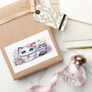 Kitten Cuteness Overload: Sparkling-Eyed Cat & dog Sticker