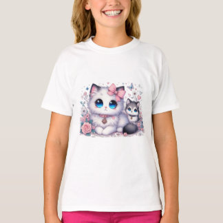 Kitten Cuteness Overload: Sparkling-Eyed Cat & dog T-Shirt