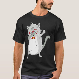Kitten Dab I Grey Cat with Glasses I Dabbing Cats T-Shirt