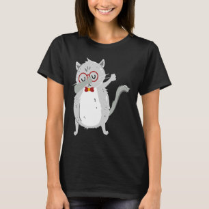 Kitten Dab I Grey Cat with Glasses I Dabbing Cats T-Shirt