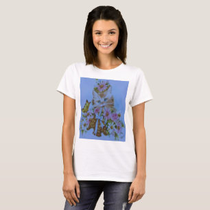 Kitten design pink and blue for cat lovers T-Shirt